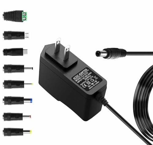 5V 2A AC Adapters 5V Power Adapter Charger DC Power Supply for Regulated Switching with 8 Tips for 2000mA 1500mA 1000mA 900mA 850mA 800mA 700mA 600mA 500mA Universal Electronics
