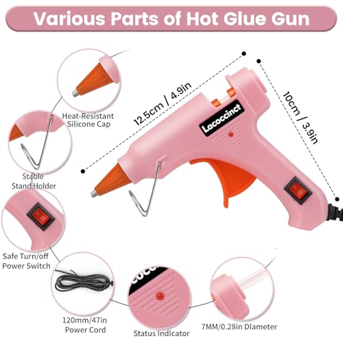 Image of Hot Glue Gun Kit with 30 Glue Sticks, 20W Mini Glue Gun Set (Pink) | Fast Preheating, Compact, Hot Melt Glue Gun Ideal for School Classroom Crafts DIY Arts and Quick Home Repairs