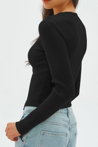 CHYRII Womens Sexy Fall Fashion Cutout Tops Ribbed Knit Winter Pullover Sweater Going Out Crop Tops4