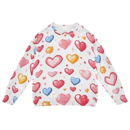 JUNZAN Valentines' Hearts Little Kids Hooded Sweatshirt Crewneck Kids Hoodies Boys Sports 4T