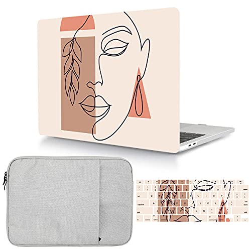 Case Compatible with MacBook Pro 14 inch 2021 Release A2442 M1 PRO/MAX with Touch ID, 3 in 1 Protective Plastic Hard Shell Cover & Laptop Sleeve Bag & Keyboard Skin - Beauty