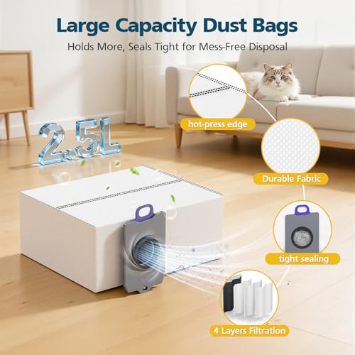 Image of 25-Pack Freo Z10 Replacement Parts Accessories for Narwal Freo Z10 / Freo Z10 Ultra Vacuum Cleaner, Include 2 Roller Brushes, 6 Side Brushes, 4 Filters, 6 Mop Pads, 6 Dust Bags and 1 Cleaning Brush