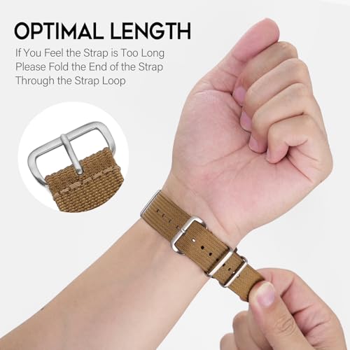 Image of TACTICAL FROG Nylon Watch Band 18mm 19 mm 20mm 22 mm 24 mm, Waterproof Military Watch Straps Replacement for Men Women, With Stainless Steel Buckle