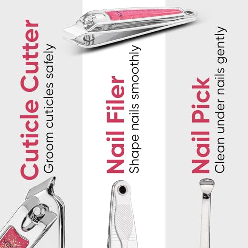 Vega Cuticle Trimmer for Women & Men | Cuticle Remover for Manicure & Pedicure with Nail Filer & Nail Pick | Sharp Precision Blades, Anti-Slip Grip, Salon Quality Nail Care Tool | (CNC-01) - Image 10 thumbnail