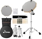 Donner ドラム練習パッド トレーニング用 静音 スネアドラムスタンドキット 持ち運びドラムバックパック ドラムスティックx3組 ドラムゲルx6 (12インチ)