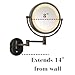 JERDON Wall-Mounted Magnifying Mirror with LED Lights - Lighted Makeup Mirror with 5X Magnification - Plug in - Bronze Finish, Model HL65BZ