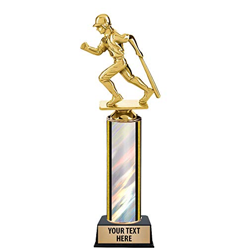 11" Baseball Home Run Male Trophies - Baseball Home Run Male Silver Trophy Awards Prime