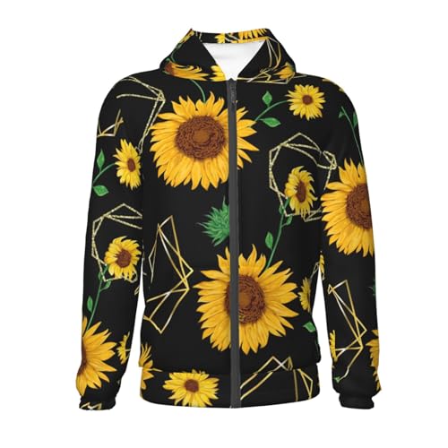 Sunflowers3 Kids Pullover Hoodies Boys Zip Up Sweatshirts Girls Athletic Clothes with Pocket2