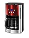 Russel Hobbs Machine à Café, Cafetière Filtre 1,8L Inox, 12 Tasses, Programmable, Auto-Nettoyante - Rouge 23240-56 Luna