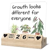 Inspirational Therapy Office Decor - Mental Health Wooden Block Calendar, Counseling Therapist Office Desk for Homeschool Counseling Office, Motivational Gifts for Teacher
