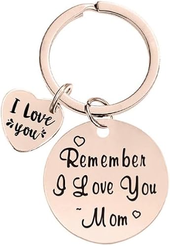 Rose Gold Charm Keyring Mom Appreciation Novelty Gift-Remember I Love You