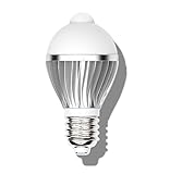 Roybens E27 Based 5W AC 85-265V PIR Infrared Motion Detection Sensor Light Sensor LED Bulb Auto Switch Energy Saving Night Lamp Indoor Lighting Warm White