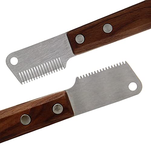 SoeHong Hond professionele strippen kam, roestvrij stalen hondenkam met houten handvat, huisdier verzorging borstel - Image 3