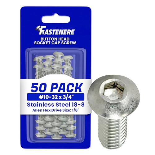Fastenere Button Head Socket Cap Screws - 10-32 x 3/4