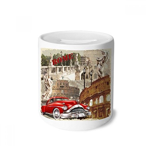 Tirelire céramique Rome paysage pour décorer le bureau et ranger la monnaie