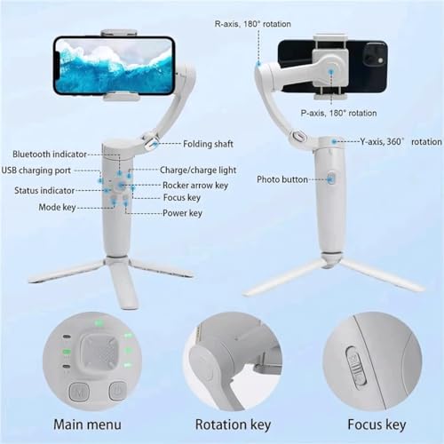 Image of M1 3-Axis Smartphone Gimbal Stabilizer with Tripod Stand | Handheld Foldable Mobile Gimbal for Video Recording | Face Tracking | Rechargeable Battery | Vlogging & Live Streaming Tool