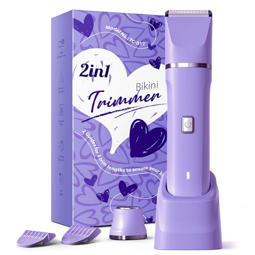 Image of Electric Razors for Women - IPX7 Waterproof Pubic Hair Remover for Shower & Travel, 3-in-1 Bikini Trimmer with Body /Round /Curved Heads, Hypoallergenic Foil & Ceramic Blades, Self-Care Gifts for Women