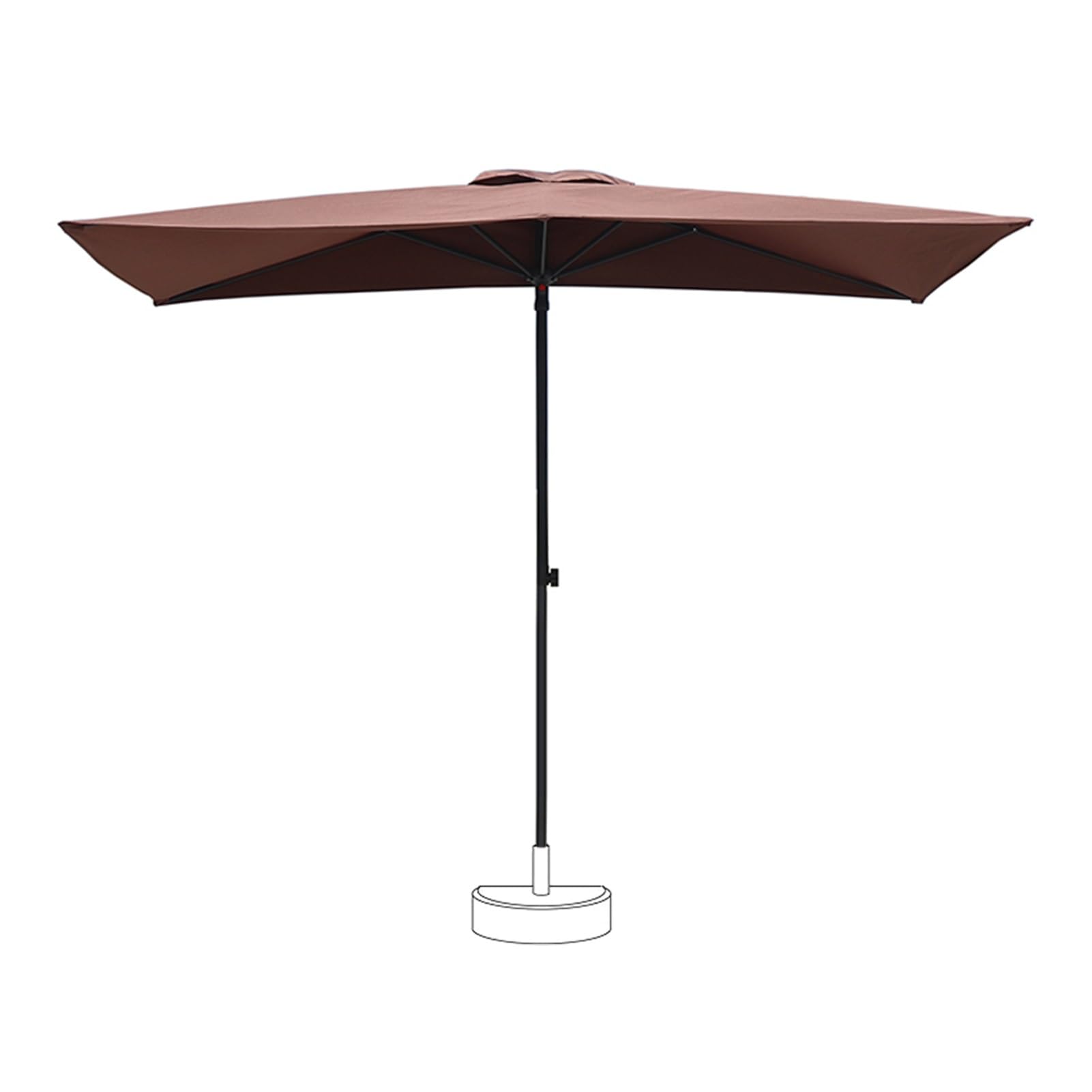 Ombrellone da giardino a metà altezza, ombrellone da parete per esterni da 2,4 m con telo rettangolare, altezza regolabile e 5 robuste stecche per terrazza, patio, veranda
