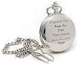 Regalo Personalised Engraved Silver Pocket Watch