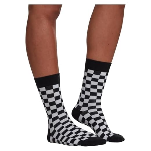 Urban Classics Checker Socks-Confezione da 2 Calzini, Multicolore (Black/White 00826), 39-42 Uomo