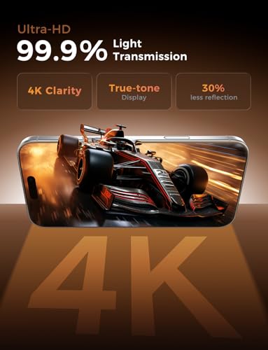 Image of MAGIC JOHN 3rd Gen Upgraded 2 Pack for iPhone 17 Pro Screen Protector 6.3 Inch, HD Clear, Shatterproof Tempered Film, Auto Dust-Elimination, Bubble Free, Easy Installation
