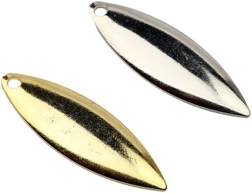 40pcs Silver/Gold Plating Steel Willow Leaf DIY Spinner Blades Smooth Finish