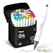 60 Colors Alcohol Art Markers, Ohuhu Double Tipped Coloring Marker for Kids, Fine and Chisel Tip Dual Alcohol Based Drawing Markers for Sketch Adult Coloring Book, Great Christmas Gift Idea