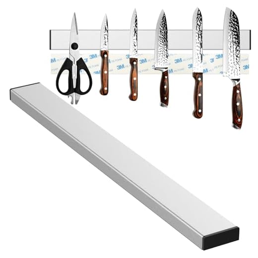 Diompirux 30cm argento Barra Magnetica per Coltelli con Magnete Extra Forte, Striscia magnetico che può essere installato senza forare, calamita coltelli cucina per Coltelli, Utensili