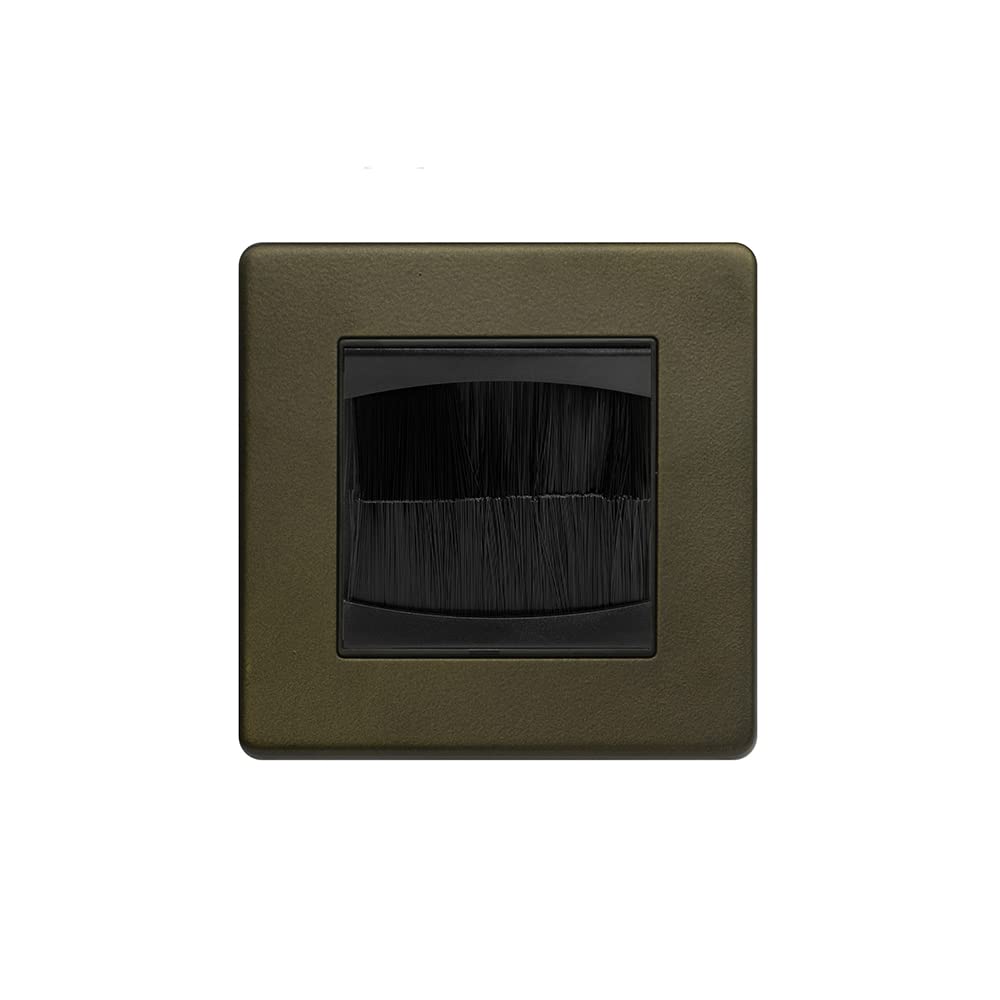 Soho Lighting Bronze 1 Gang 2 Module Brush Plate Blk Ins Screwless