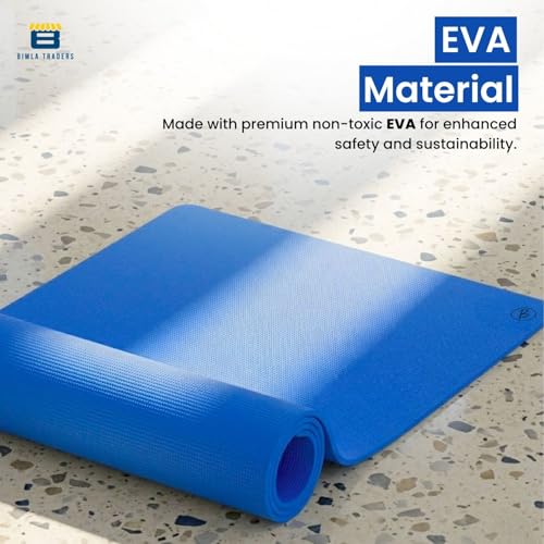 Image of Btag Premium TPE Yoga Mat for Women & Men | Anti-Slip Exercise & Gym Mat for Home Workouts | Lightweight & Durable | 4 mm (Blue)