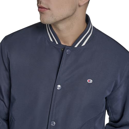 Image of Champion Men's Logo Striped-trim Varsity Jacket