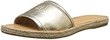  Tommy Hilfiger Metallic Flat Mule, Sandalias con Punta Abierta para Mujer, Dorado (Mekong 709), 39 EU
