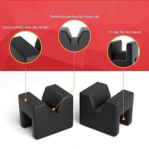 Seven Sparta Jack Pad Adapter For Jack Stand Universal Rubber Slotted Frame Rail Pinch Welds Protector (2 Pcs) #TOP1