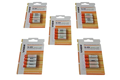 Vhbw 20x AAA, Micro, R3, HR03 batteria 800mAh