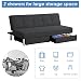 COSTWAY 3 Seater Convertible Sofa Bed, Click Clack Reclining Sleeper Couch with Stainless Steel Legs, Fabric Tufted Upholstered Sofa Settee for Living Room Bedroom (with 2 Storage Drawers, Black) COSTWAY 3 Seater Convertible Sofa Bed, Click Clack Reclining Sleeper Couch with Stainless Steel Legs, Fabric Tufted Upholstered Sofa Settee for Living Room Bedroom (with 2 Storage Drawers, Black)