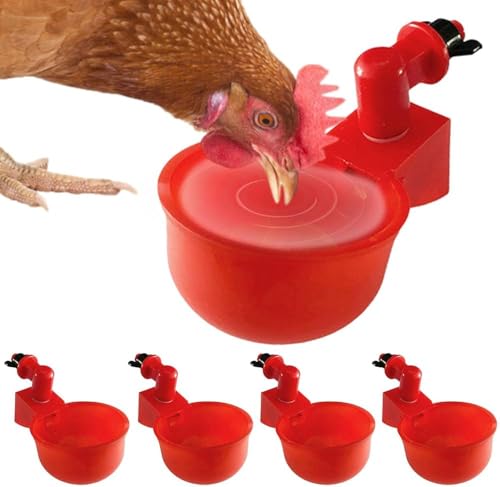 Image of Bethlehem Automatic Chicken Water Cups, Poultry Water Feeder Suitable for Chicks, Duck, Goose, Turkey and Bunny, Poultry Water Feeder Kit (Pack of 6)