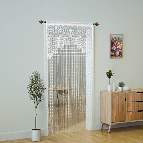 Yaoyue Macrame Lace Door String Curtain For Doorways,Room Divider Doorway Hippie Window Panel Room Divider Wall Closet Curtains For Bedroom Closet Door Drapes Decorations (35×79In/90×200Cm,White) #TOP1