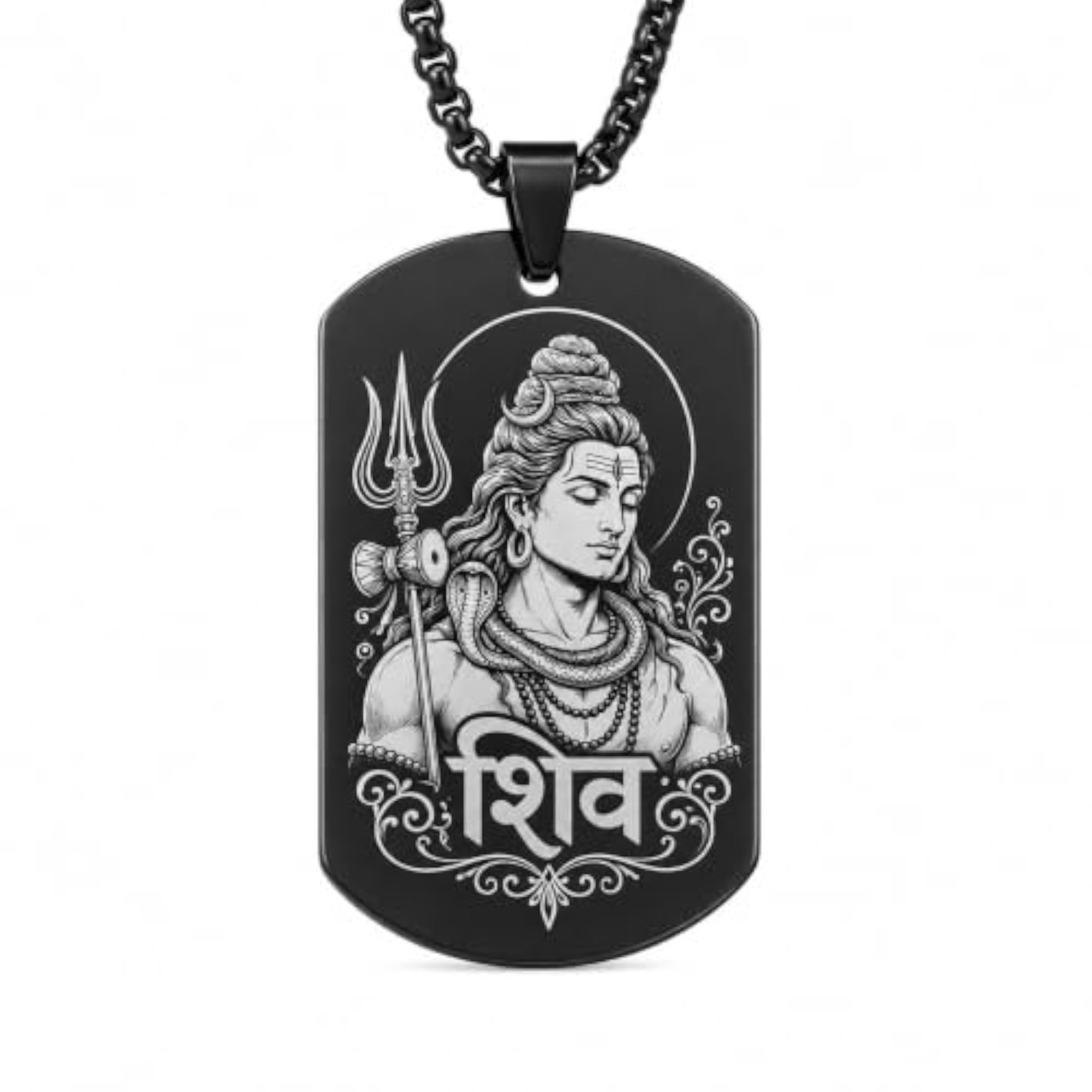 Lord Shiva Pendant Necklace with Om Namah Shivaya Engraved