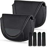 ESFUERZO(エスフエルソ) リールカバー リールケース 釣り 収納 スピニング ベイト ポーチ ネオプレーン素材 厚手 ハンドルノブカバー付き (２個セット, L)