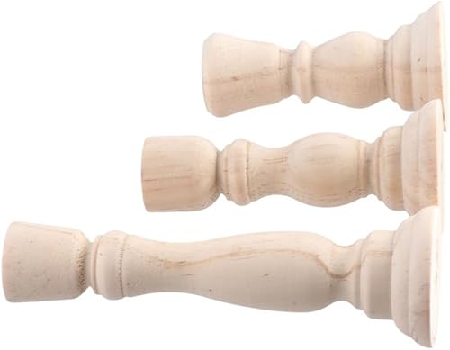 Miniatura 4 de 3 portavelas de madera, portavelas de madera sin terminar, soportes para velas cónicas para decoración rústica de boda, fiesta, cumpleaños, hogar