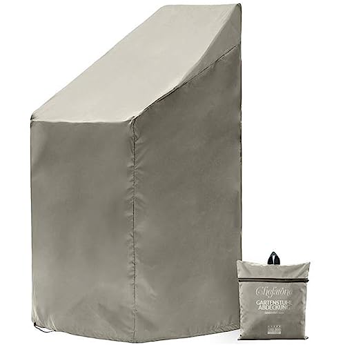 Chefarone Abdeckung Gartenmöbel Winterfest - Schutzhülle Gartenmöbel für GartenStühle & Stapelstühle - wasserdichte Abdeckhaube Polyester 250D - inklusive Aufbewahrungstasche - 67x 67x110 cm