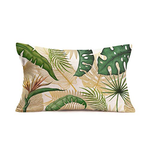 Doitely Tropical Palm Leaves Lumbar Pillow Covers 12X20 Inch Banana Leaves Foliage Botanical Greenery Foliage Nature Pillow Case Decorative Cushion Cover For Home Couch Bed (Ro-31) #TOP7
