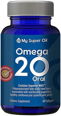 My Super Oil Omega 3 Burpless Fish Oil Supplement, 30 Soft gels, 300% More Effective Than Omega 3 Fish Oil, Supports Healthy Cardiovascular System & Joint Health, Omega 20 Green Lipped Mussel Oil