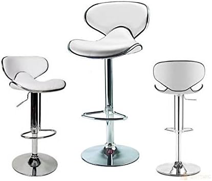 2 White Modern Adjustable Counter Swivel Pub Style Bar Stools/Barstools (White)