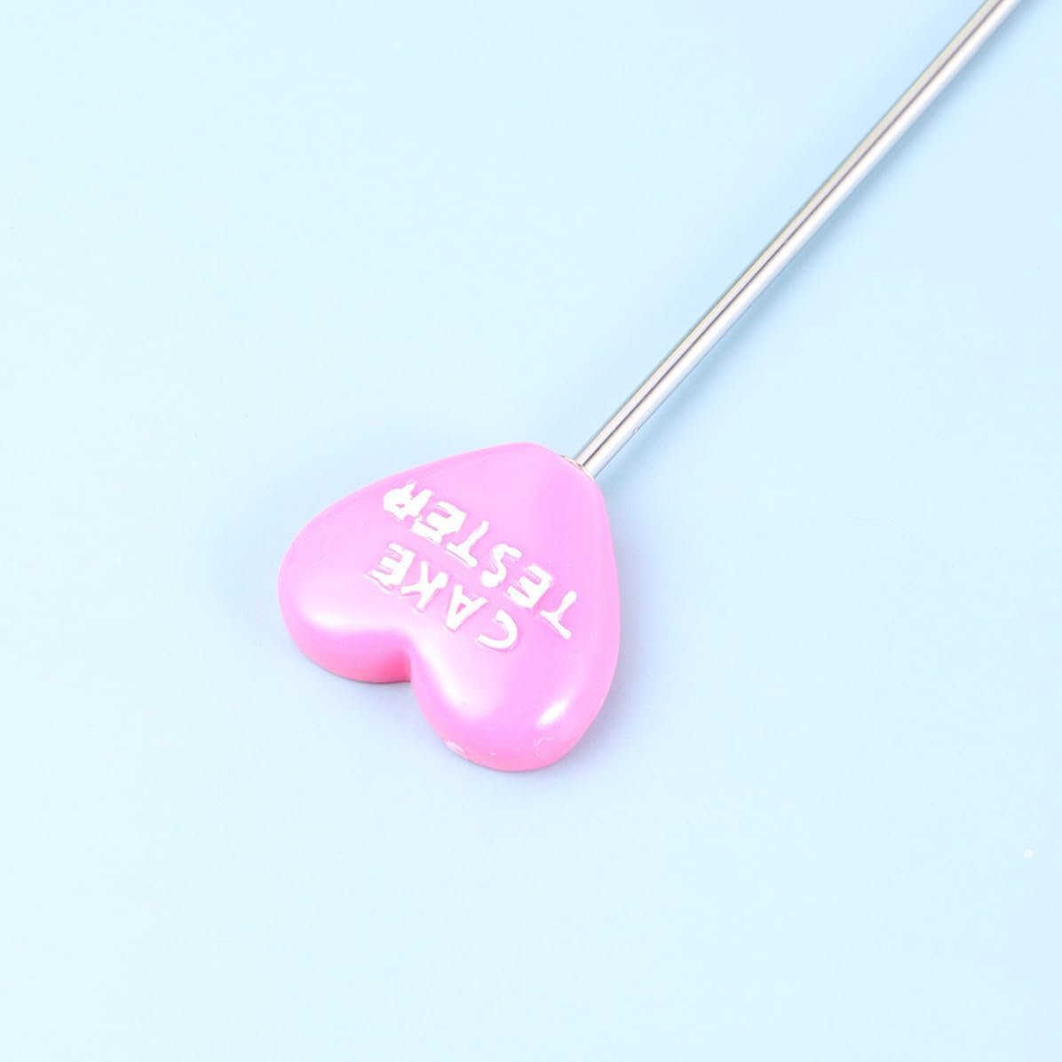Cake Tester Needles Easy to Wash 2pcs Stainless Steel with Anti-slip Grip Baking Tool with Heart Pattern for Cake Bread Muffin Testing and Baking Lovers