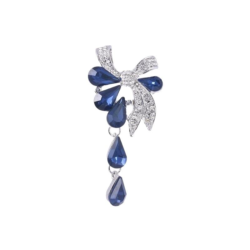 Broche en cristal de qualité supérieure en forme de larme violette