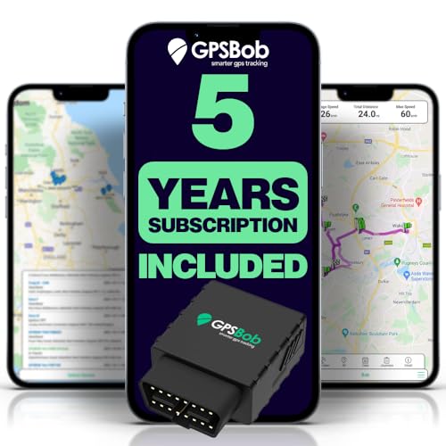 GPSBob 5 Year 4G OBD GPS Tracker, All Inclusive, No Monthly Fees, No Subscriptions, One Off Fee, 5 Years Service Included, Car, Van, Truck, Caravan, Motorhome Tracker, Plug and Play