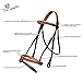 Exion Comfort Soft Lined Snaffle Hunter Jumping Bridle with Detachable Flash & Rubber Reins | Anatomical English Bridle for Horses (Oak Brown, Full)