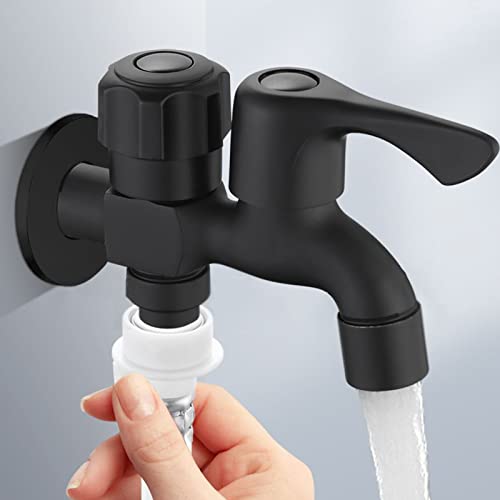 Robinet de machine à laver noir double usage pour buanderie et extérieurs