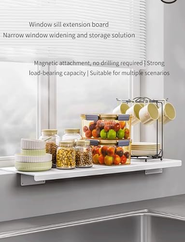 Extensor de alféizar de ventana con base magnética para plantas y almacenaje 6